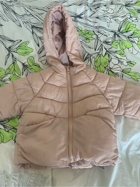 Zara Pink Hooded Puffer Jacket